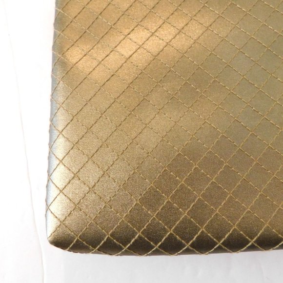 Estee Lauder Set of 2 Makeup Bag 7.5" Small Clutch 5.5" Gold Stitched Design Zip - Picture 8 of 8